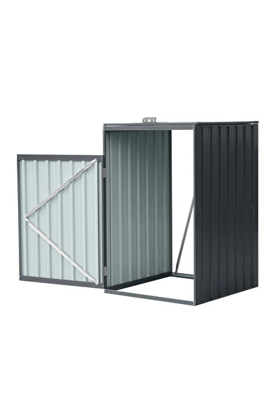 Martin Corturi Evenimente Metal waste bin M with one BS-MK1 box - 80 x 80 x 122 cm anthracite