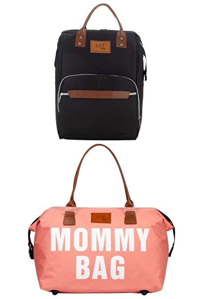 Lui Baby حقيبة ظهر للعناية بالطفل مع حامل وحقيبة كتف للأم، طقم من قطعتين