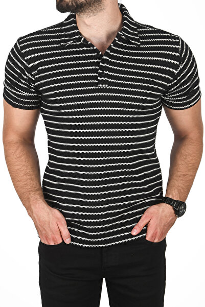 DeepSEA Ανδρικό μπλουζάκι με λαιμόκοψη πόλο από βαμβακερό αναπνεύσιμο ύφασμα με λεπτή εφαρμογή 2501207