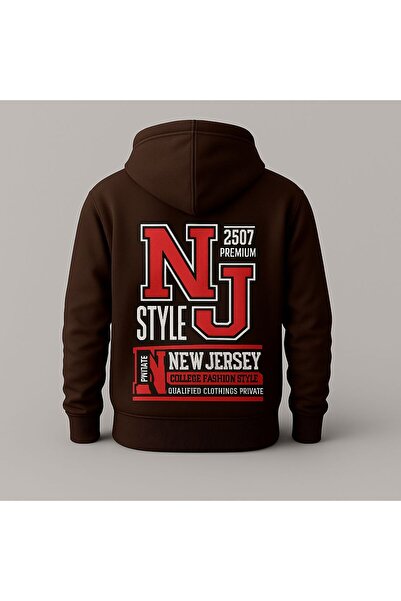 MELOOX New Jersey College Graphic Printed Hooded Sweatshirt – Unisex Streetwear