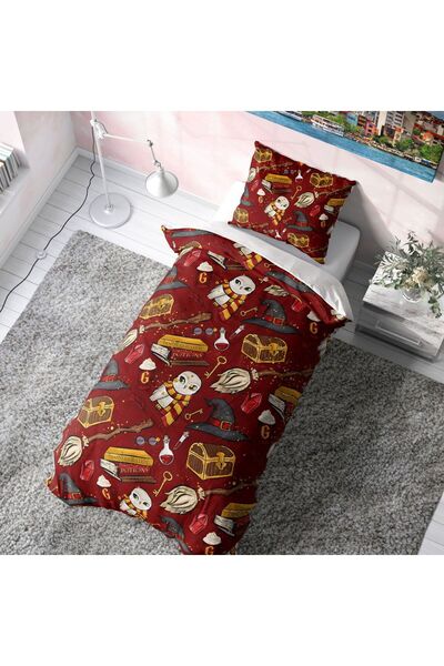 ministok Harry Potter Gryffindor Themed Padded Bedding Set (Without Sheets)