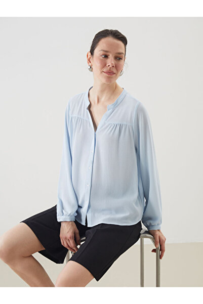LC Waikiki Bluză de damă Blue Kaçık Yaka supradimensionat