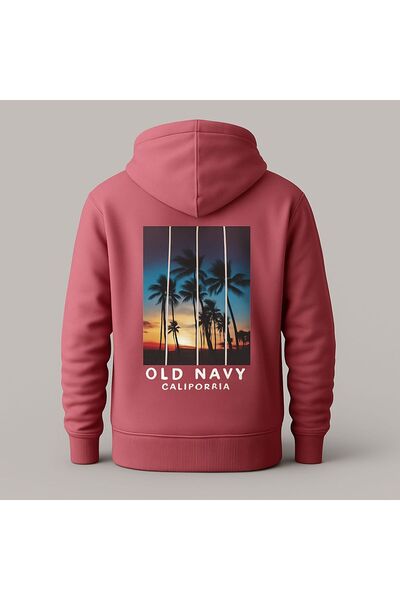 MELOOX سويت شيرت بقلنسوة مطبوع عليه رسومات غروب الشمس من كاليفورنيا باميلي - ملابس الشارع للجنسين