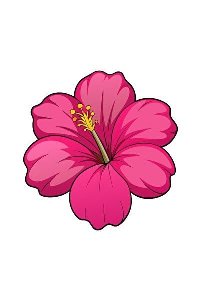 MegaSticker Egzotik pembe çiçek Sticker Araba, Motorsiklet, Kask, Laptop, Cam...