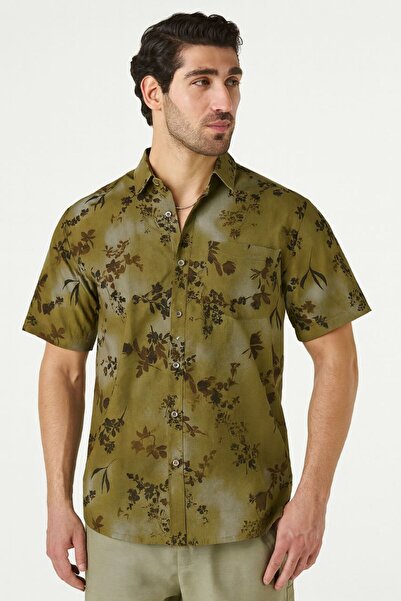 STITCH by MH Olive Breeze Floral Print Men's Shirt