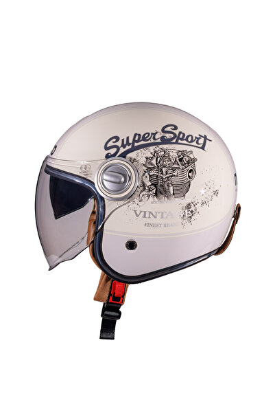 Nukrotech Nukro B-108 Super Sport Cream Grey Yazlık Motosiklet Kaskı