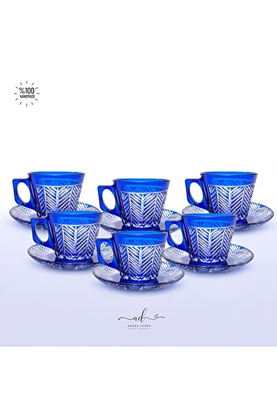 AKDEN STORE Crystal Decor Colorful Double Coffee Set, Tea Cup Set