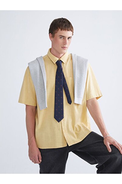 LC Waikiki Xside Comfortable Fit Short Sleeve Linen Look Men's Shirt