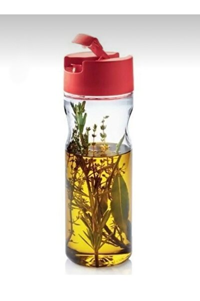 Plus وعاء زيت / وعاء زيت الزيتون من دورو 1 لتر أحمر - غطاء مانع للتسرب