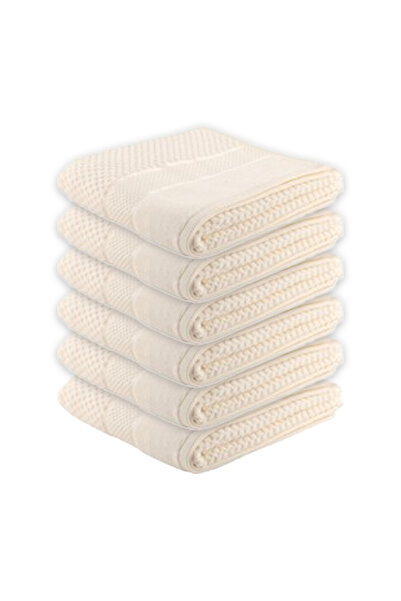 Özdilek Azra 50X90 cm Hand-Face Towel Cream Set of 6