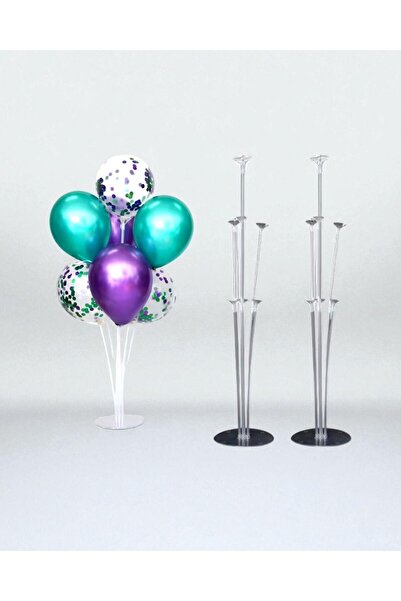 Evabrite Set of 7 Balloon Stand - Desktop Balloon Holder for Party and Birthday Easy-Installation Balloon Stand