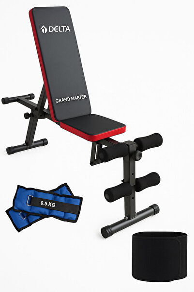Delta Profesyonel Spor Seti: Grand Master Bench, 0.5 KG Bilek Ağırlık & Terleme Bel Kemeri