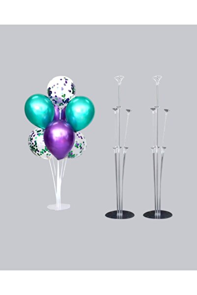 Evabrite Set of 7 Balloon Stand - Desktop Balloon Holder for Party and Birthday Easy-Installation Balloon Stand
