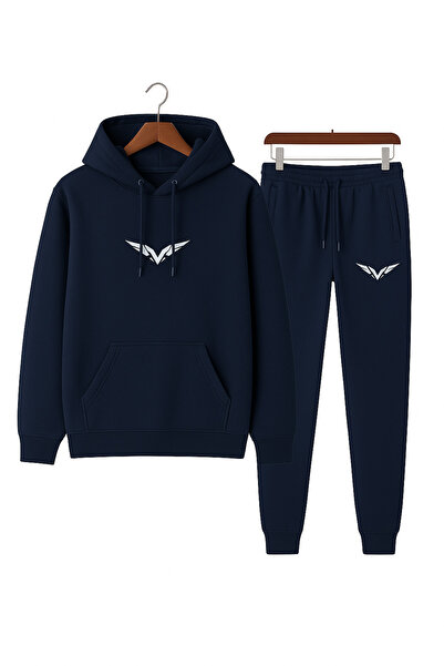 CLASSY.MODA طقم بدلة رياضية للجنسين مكون من قطعتين |   سترة بقلنسوة بتفاصيل ت...