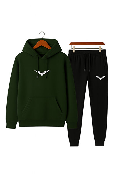 CLASSY.MODA Σετ αθλητικής φόρμας Unisex 2 τεμαχίων |   Μίνιμαλ κέντημα με λεπτομέρειες, φούτερ με κουκούλα και κάτω μέρος, άνετο καθημερινό στυλ