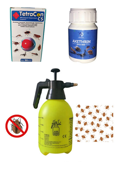 Kulsan İlaç Tahtakurusu ilaçlama seti Tetracon CS 50ML/Akethrin 50ML/2LT İlaç...