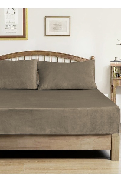 Master Home Textile Velvet Fitted Sheet Set – 3Pcs, Queen Size, Soft, Warm & Cozy, Fits 160x200 cm Single & Half Bed