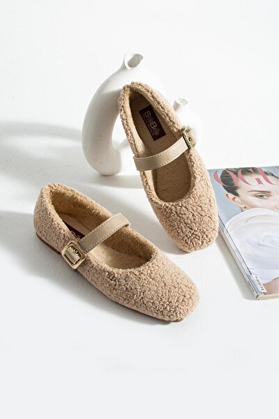SWORD Winter Woolen Casual Ballerinas |   Shoes with Pearl and Seal Accessories |   Home Office Outdoor Women's Ballet Flats