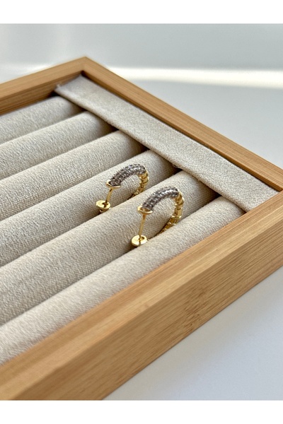 YOUES JEWELRY 316l Çelik 14 K Renk MİX Lüx Çift Renk Gold Silver VIP Seri Premium Kadın Küpe