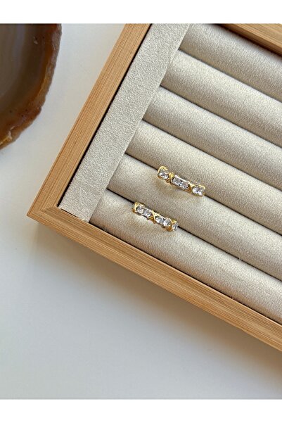 YOUES JEWELRY 316l Çelik 14 K Renk MİX Lüx Çift Renk Gold Silver VIP Seri Premium Kadın Küpe