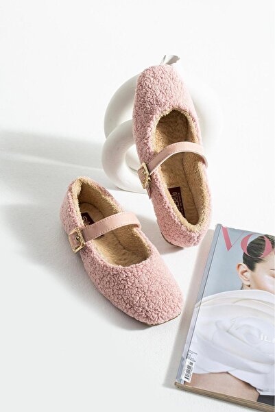 SWORD Winter Woolen Casual Ballerinas |   Shoes with Pearl and Seal Accessories |   Home Office Outdoor Women's Ballet Flats