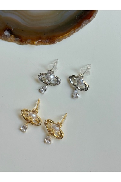 YOUES JEWELRY 316L Çelik Modern İncili Kadın Küpe