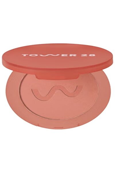 Tower 28 Beauty أحمر خدود بودرة تثبيت غير لامع من تاور 28، لون شاي مثلج لونغ ...