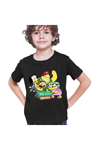 OEM Παιδικό T-shirt για αγόρια Πράσινο Family at City Drawings