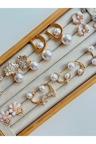 YOUES JEWELRY 316L Çelik Modern İncili Kadın Küpe