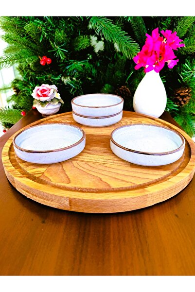 Madame Coco Droit Açık Gri 10 cm 4'lü Kase Seti