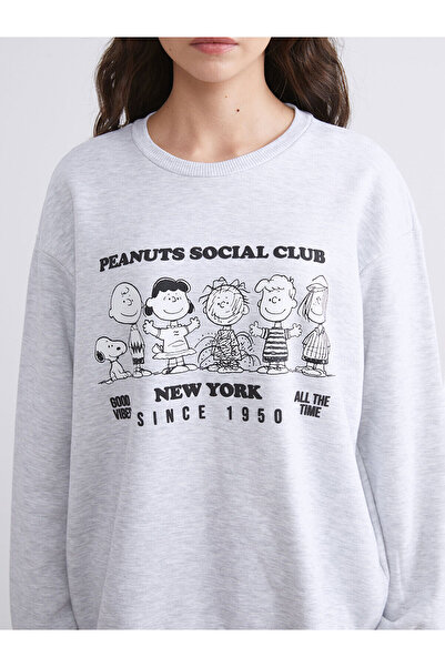 LC Waikiki İzr New Season Snoopy Printed Oversize Women's Thick Sweatshirt