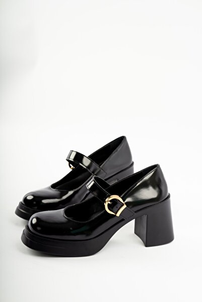 selinshoes Lorien Gold Аксесуари та регульована застібка Детальні жіночі туфлі - ЧОРНІ РУГАН