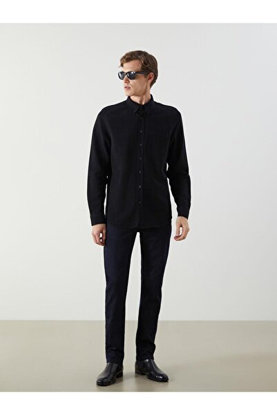 LC Waikiki Ανδρικό πουκάμισο με μακρύ μανίκι Slim Fit Dobby (W5)