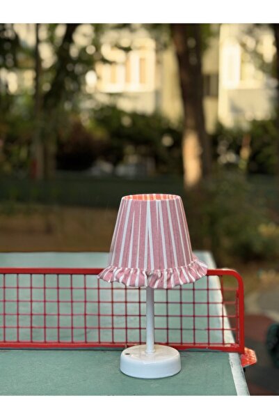 Maison Avf Smash Çizgili Kablosuz Şarjlı Masa Lambası - Alt Uzun Beyaz