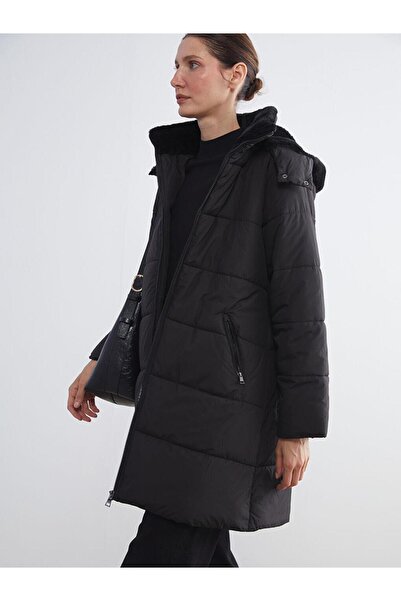 LC Waikiki Palton puf pentru femei cu glugă (W5)