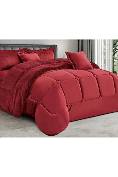 MİNG Lİ Single Winter Comforter, two-sided system, velvet side & fur side - 4-piece Comforter set, 230x170cm
