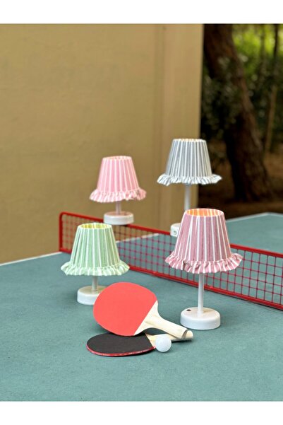 Maison Avf Smash Çizgili Kablosuz Şarjlı Masa Lambası - Alt Uzun Beyaz