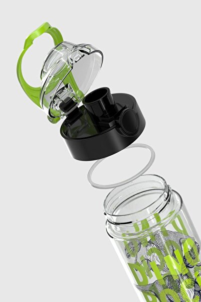 Renga Saga Patterned 500 ml Tritan Children's Water Bottle 912014 Black-Green