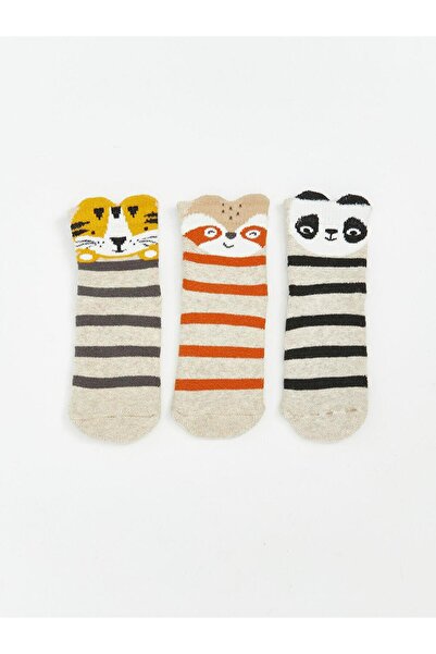 LC Waikiki Baskılı Erkek Çocuk Havlu Soket Çorap 3'lü (W5)
