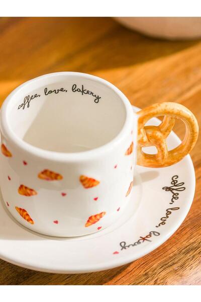 LC Waikiki Mixed Printed Porcelain Coffee Cup Set for 2 Persons 100 ml (W5)