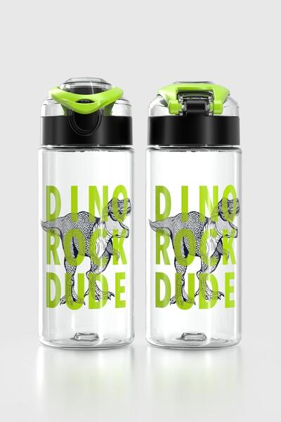 Renga Saga Patterned 500 ml Tritan Children's Water Bottle 912014 Black-Green