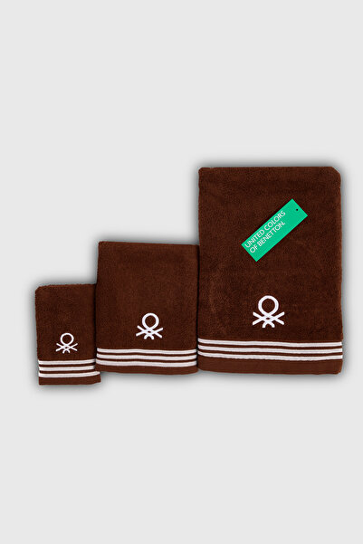 Benetton Home Bath Towel Hand Face Body Dark Brown 100% Cotton Set of 3 70X140 cm 50X90 cm 30X50 cm