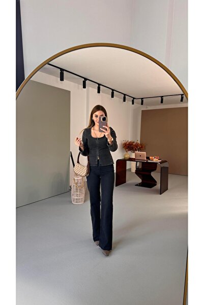 Sezgi Tekin Джинси Premium Seri Antrasit Straight Fit