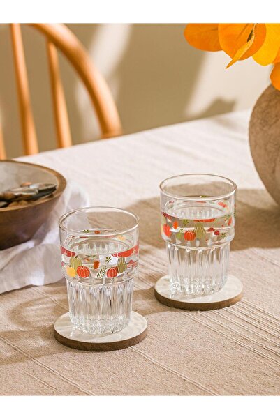 LC Waikiki Colorless Printed Glass Cup Set of 4 380 ml (W5)
