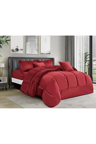 MİNG Lİ Winter double Comforter, two-sided system, velvet side & fur side - 6-piece Comforter set, 250x230cm