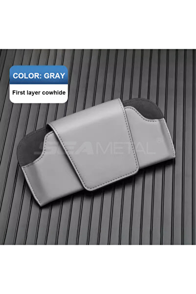 Choice1 حافظة نظارات سيارة من جلد الرمادي من BLALION، حامل نظارات من قبعة بوا...