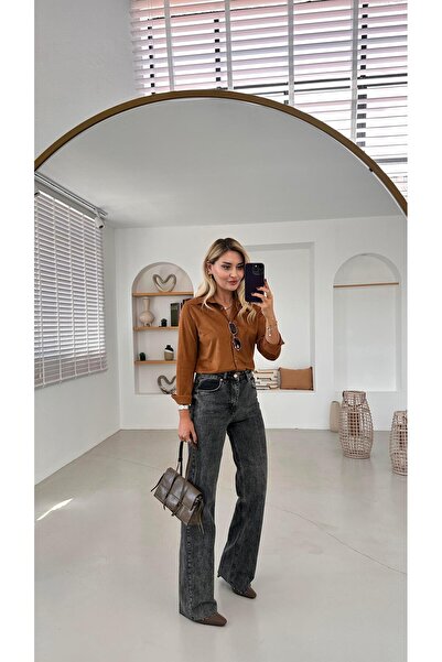 Sezgi Tekin Premium Series Anthracite Washed Straight Fit Jeans