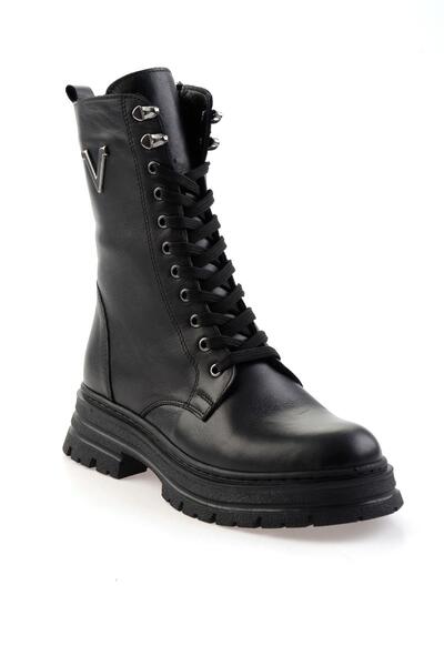 Bambi Siyah Leather Kadın Bot & Bootie K02462040303