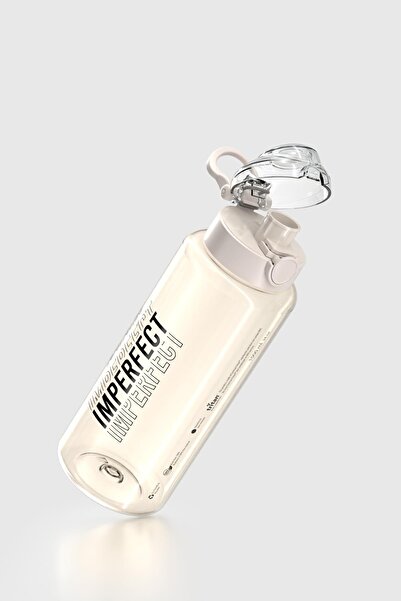 Renga Saga Loop Text Patterned 1000 ml Tritan Flask 912138 Beige