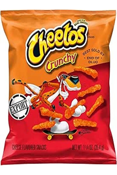 Cheetos Crunchy Flaming Hot Cheese Flavored Snack, Made with Real Cheese, 1.25 OZ (35g) -Export